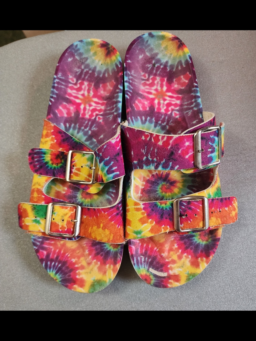 Steve Madden Tie-Dye Double-Buckle Slide Sandals